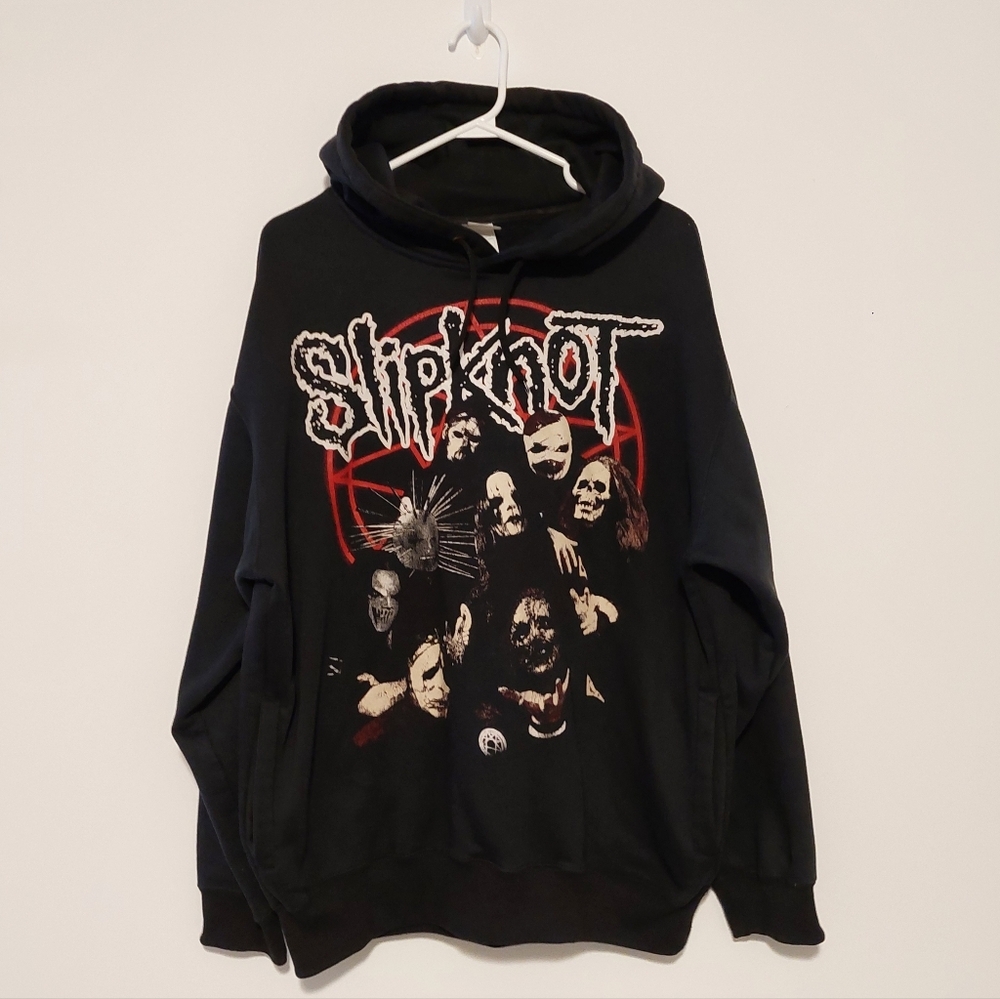 Vintage Slipknot Black Graphic Hoodie - Band Logo Pullover